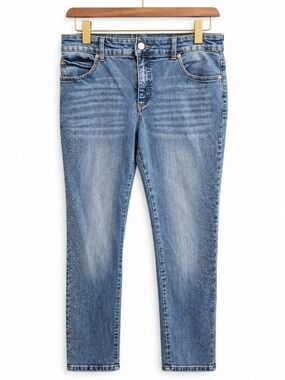 Chico’s So Slimming Size 1 US 8 M Rhinestone Embellished Jeans